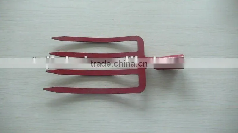 Red Four Prongs Garden & Farming Fork F06S-3