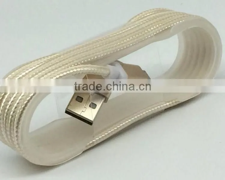Usb braided cable 10ft Nylon Iron Shell USB Cable for V8 android data cable
