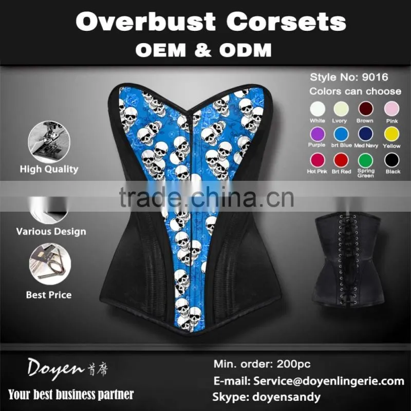 2015 best quality steel boning underbust corset waist training