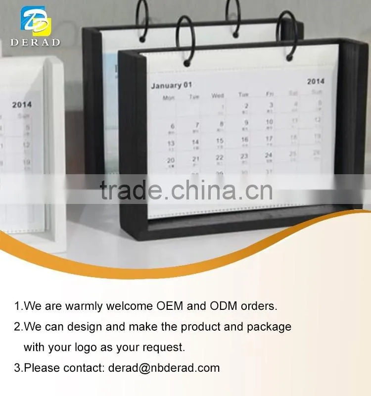 Picture Frame Style Table Wooden Calendar Bracket Frame