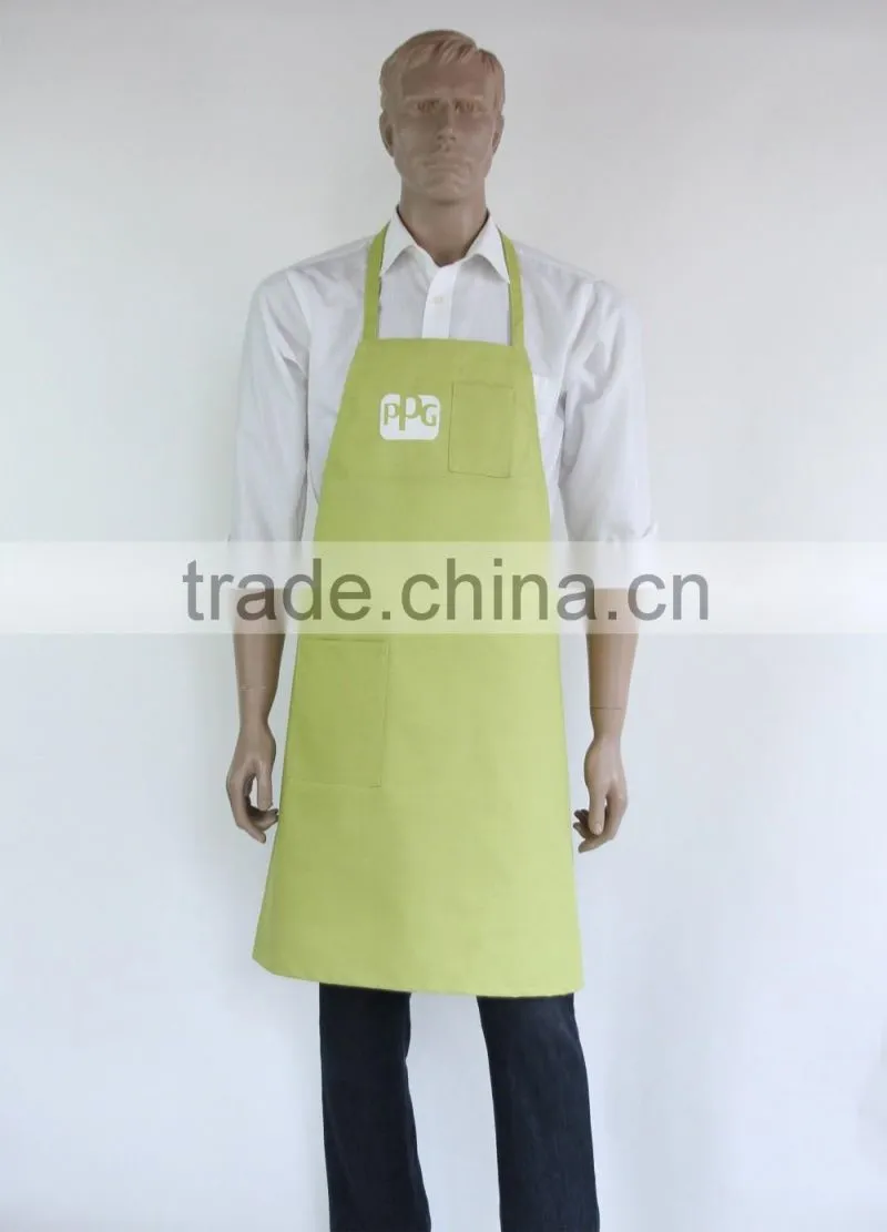 100% Polyester WaterProof PU Coating Practical Kitchen Aprons With Pocket