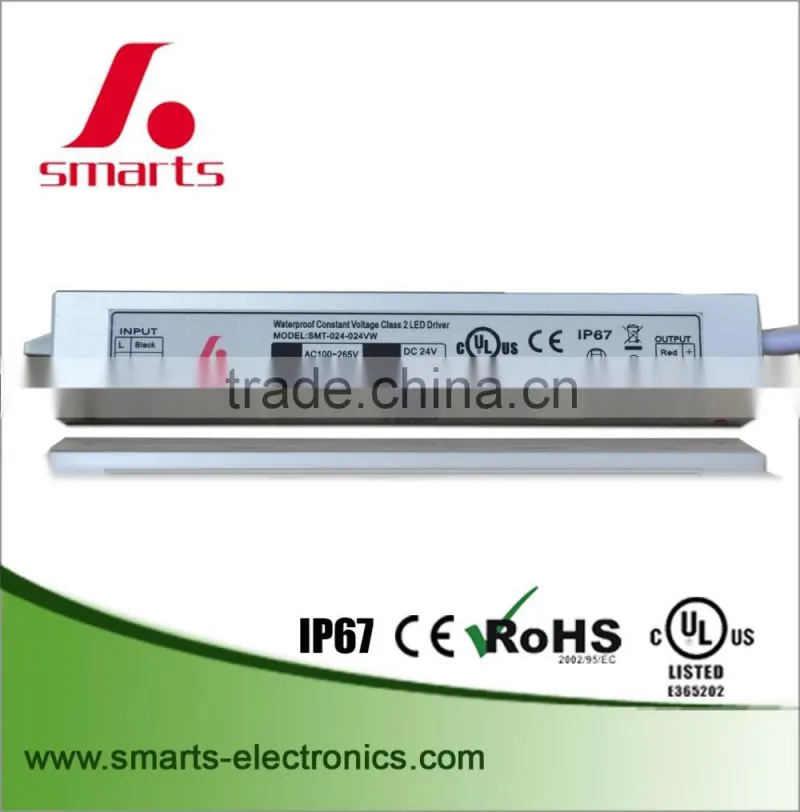 110v ac to 24v dc 24volt 24watt waterproof ip67 led driver