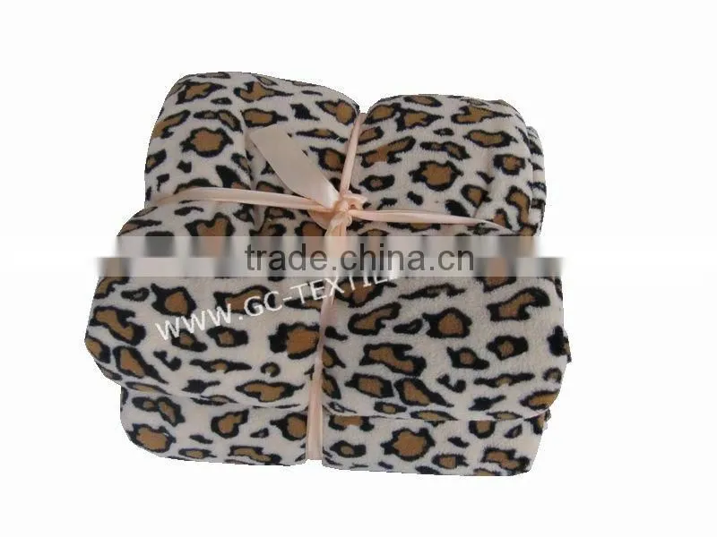 Leopard Skin Printed Coral Fleece Blanket