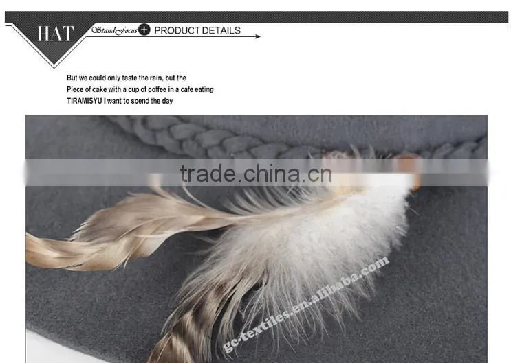 new hot product for 2014 fashion women promotional party felt hat wide brim with fur