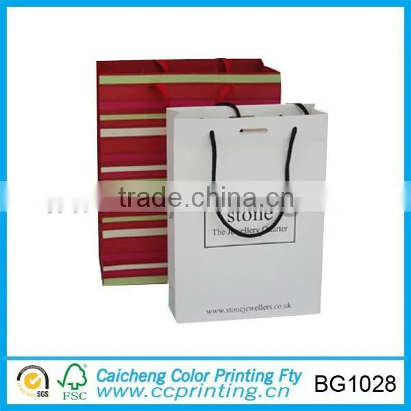 custom print cheap price advertising paper bag with drawstring