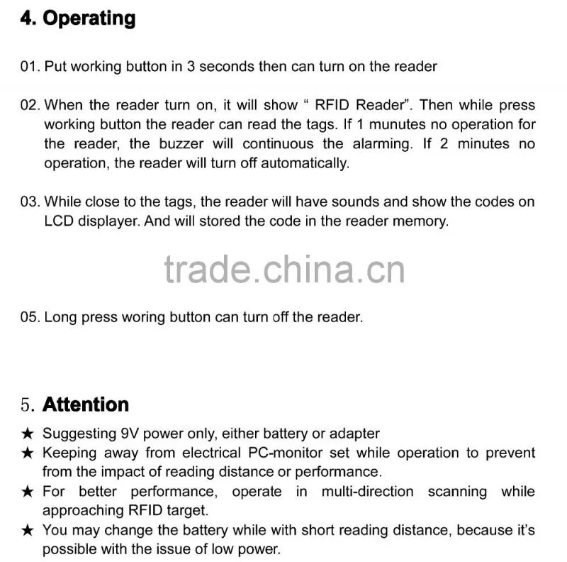 134.2KHz FDX-B RFID Reader for Animal Scanner/handheld reader