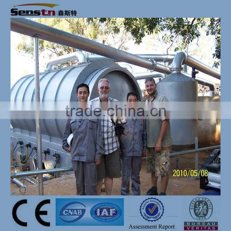 CE BV certified waste tire plastic rubber pyrolysis machinery