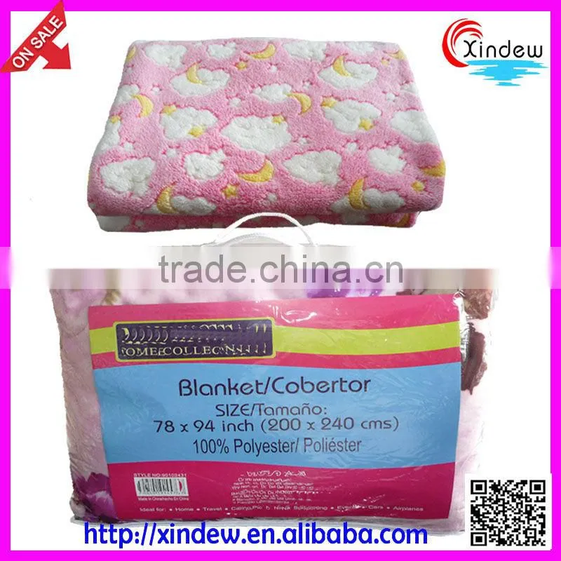hot coral fleece blanket 001