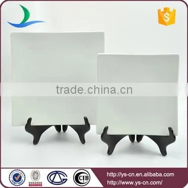 Porcelain white square shape wholesale dinner plates