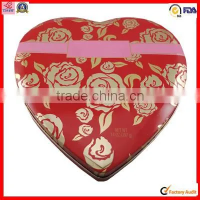 red heart shape wedding gift tin boxes