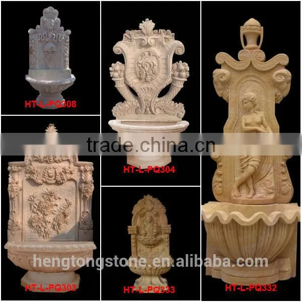 Garden Marble Water Wall Fountains with Nude Lady Statue