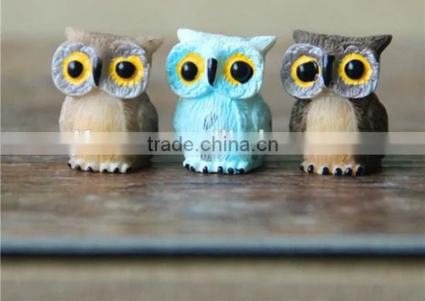 Micro landscape accessories moss bottle set props mini resin owl ornament crafts