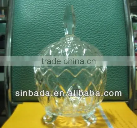 Wholesale glass candy box with lid ,promotion glass sugar bowl,candy box for sale