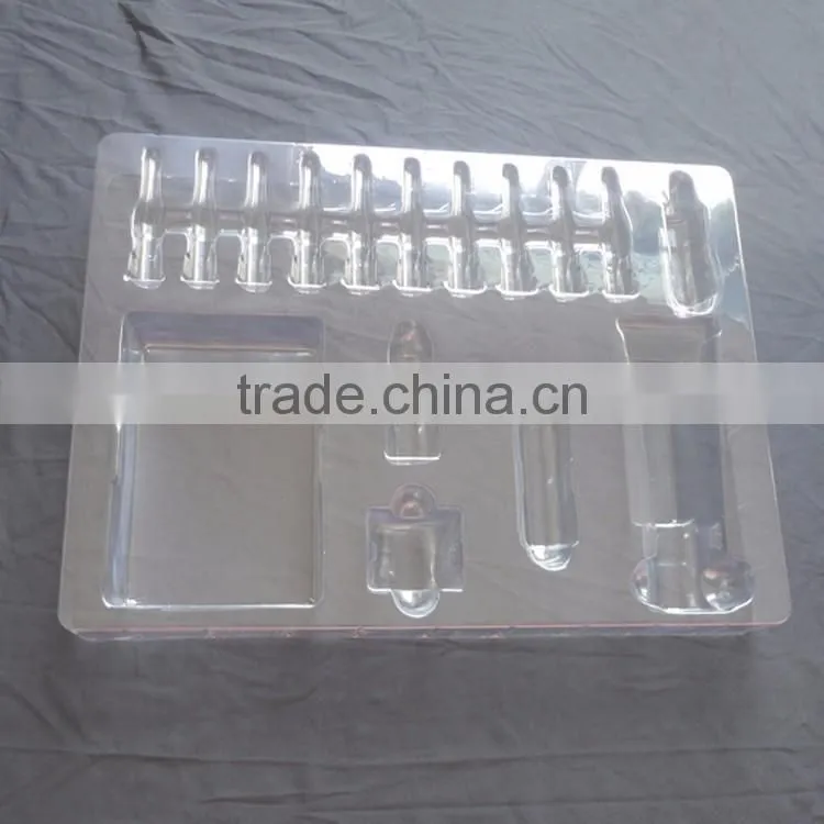 Custom vacuum formed plastic packing tray , clear plastic blister tray