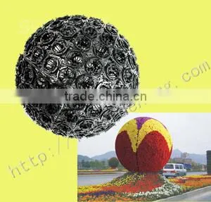 Outdoor round flower box large giant plastic ball shape planters flower pot artificial flower ball