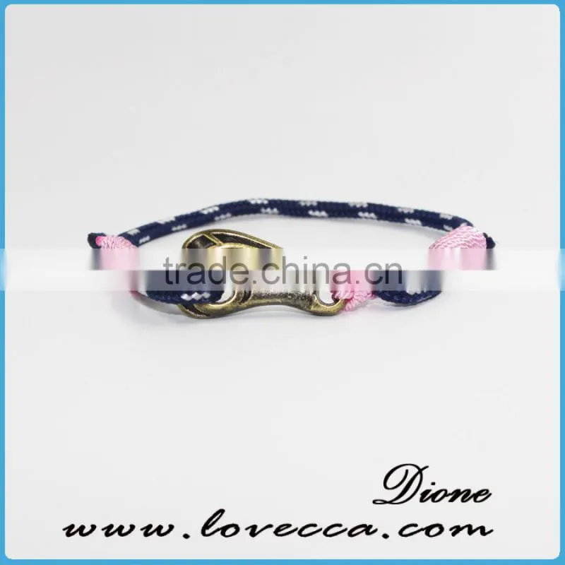 New Arrival Wholesale Multilayer Handmade Nautical Rope Hook Men Anchor Bracelet