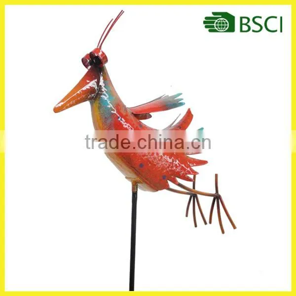 YS15415 bird garden stick metal craft for garden decoration