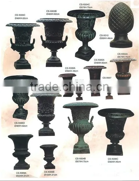 Antique cast iron flower pot/metal urns,cast iron flower planters