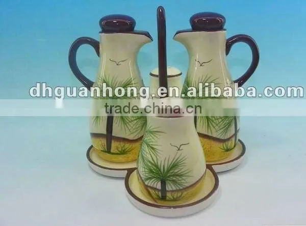 new ceramic vinegar/ oil /sauce /bottle set