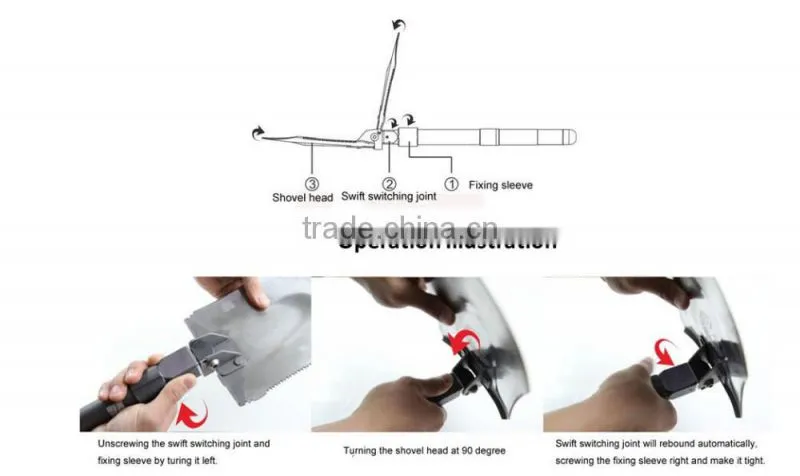 4X4 Off Road Part Jeep Accessories Multifunction Shovel With More Than 30 Functions