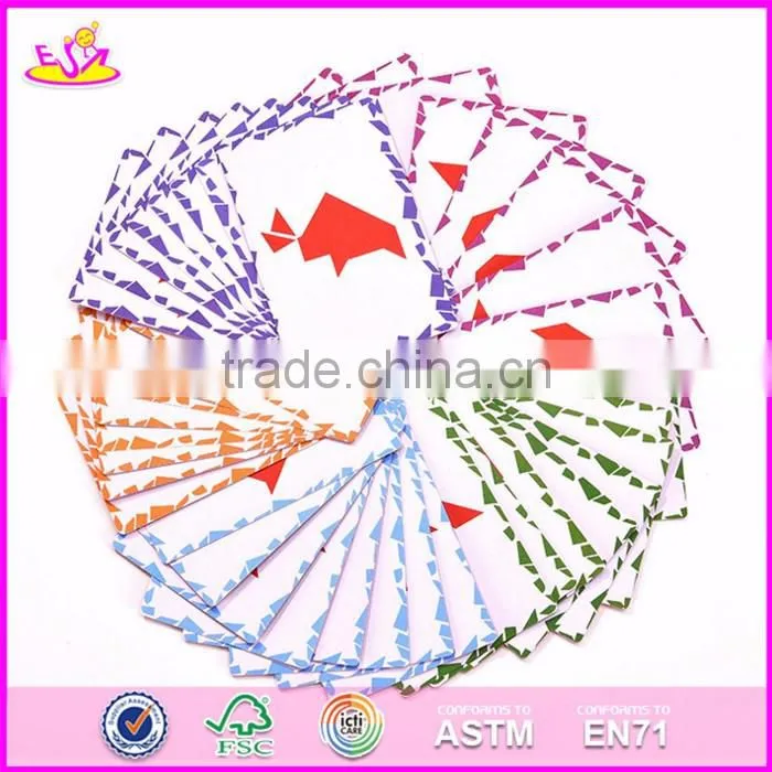 2017 New design kids creative mind puzzles wooden tangram shapes W11D006