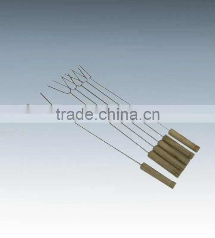 538-58 Zincum Plating BBQ Fork With Wodden Handle