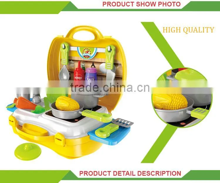 Best sale toy carry pretend play set cooking games children tableware