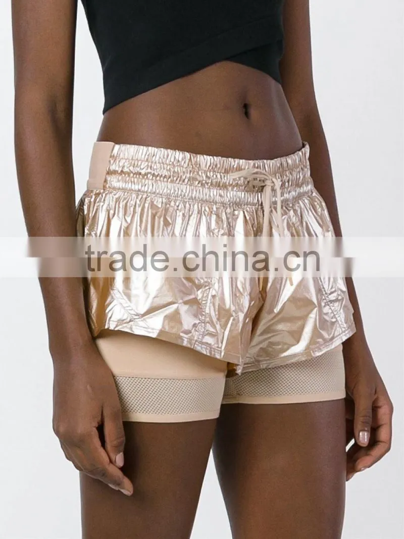 Hot Sale Women Fashion Layered Fitness Shorts for Active Sportwear Ladies Clothing Shorts Pants Wholesale Custom Design