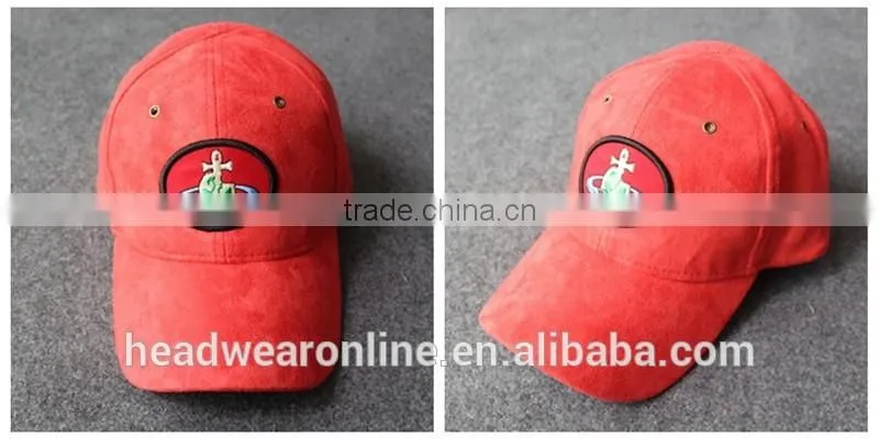 Custom Suede Fabric Embroidery Patch Baseball Cap Without Button