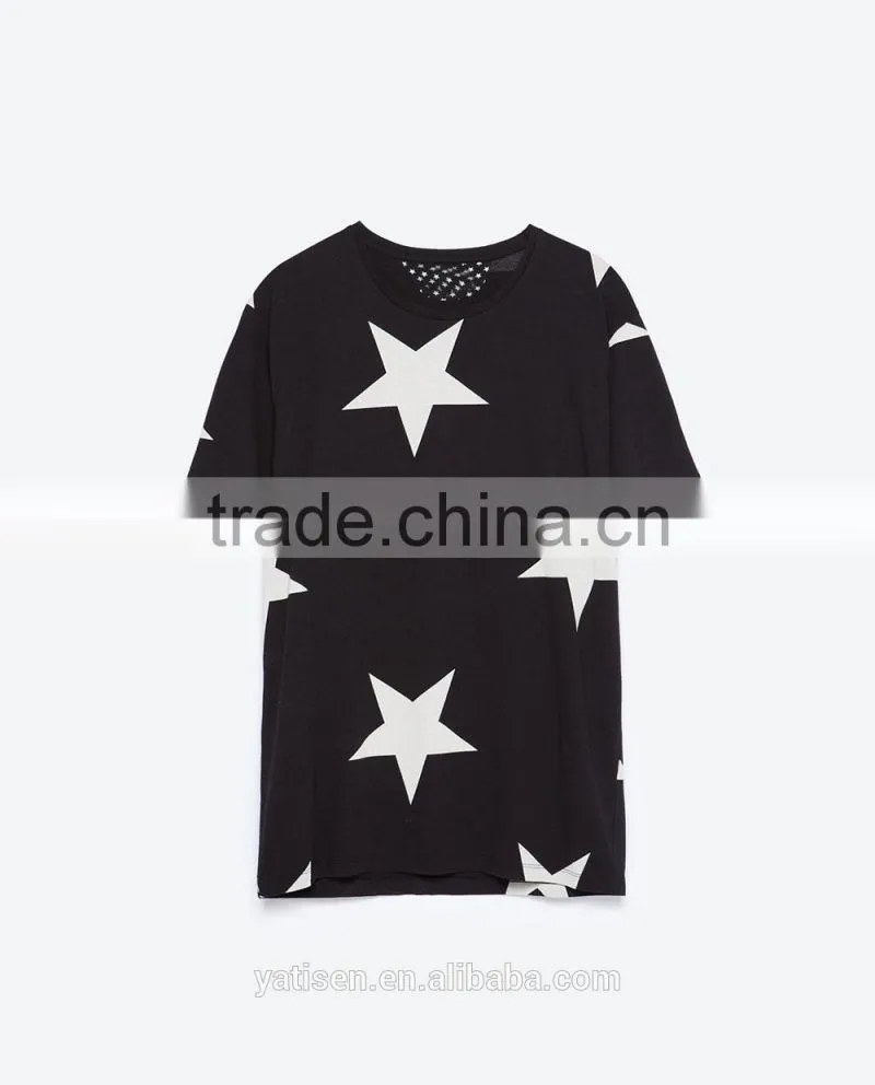 Custom And Wholesale short Sleeves 100%cotton T Shirt Printing Star print Round neck Short sleeves T-shirts For Men