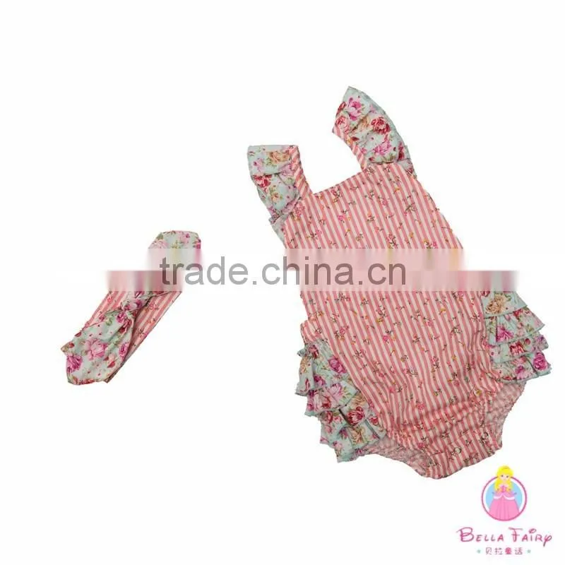 Baby gift fashion set bubble clothes ruffle romper set kids bubble romper set