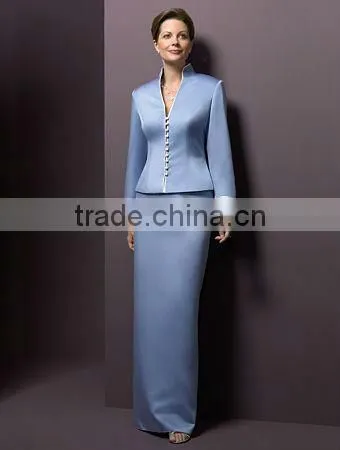 blue long sleeve jacket woman business suit