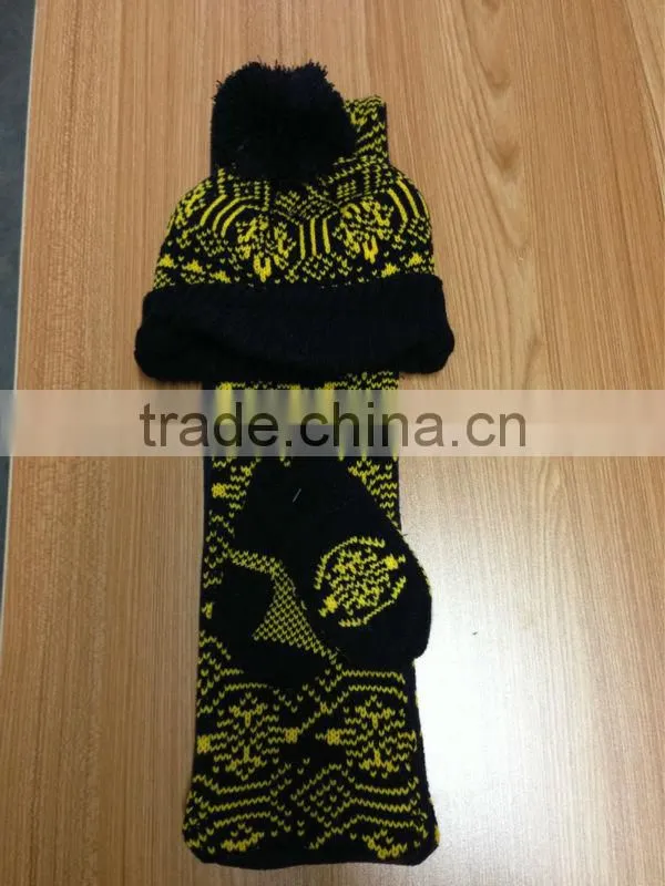 winter 3 knitted scarf hat glove sets