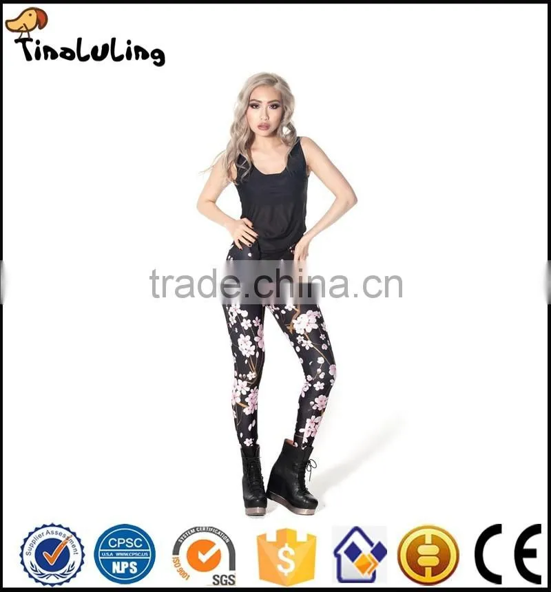 New Fashion Women leggings flowers Printed color legins leggins pant autumn summer legging for Woman trousers