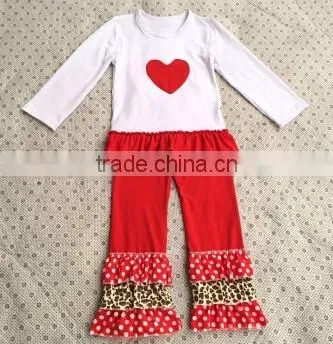 Autumm baby clothes set beautiful kids clothes boutique valentine's day girls outfits