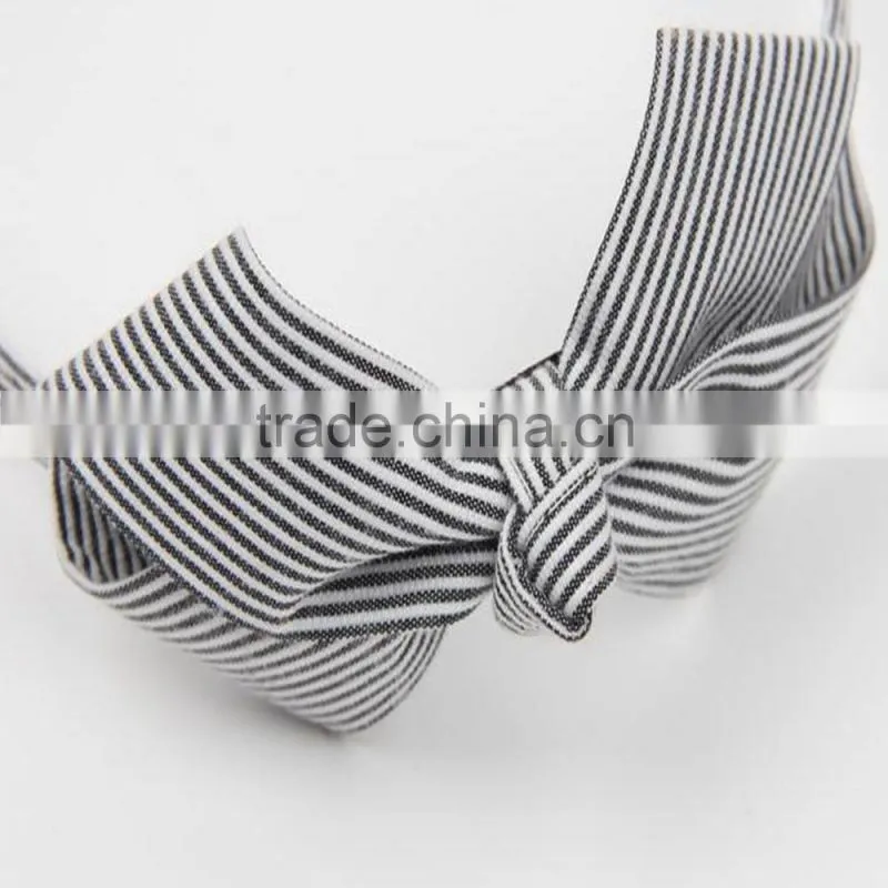 Hot Sale Stripe Knot Hairbands Oversized Bow