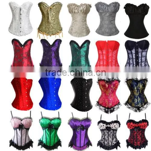 Instyles Plus size faux leather lace venice corset g-string wet look clubwear lingerie