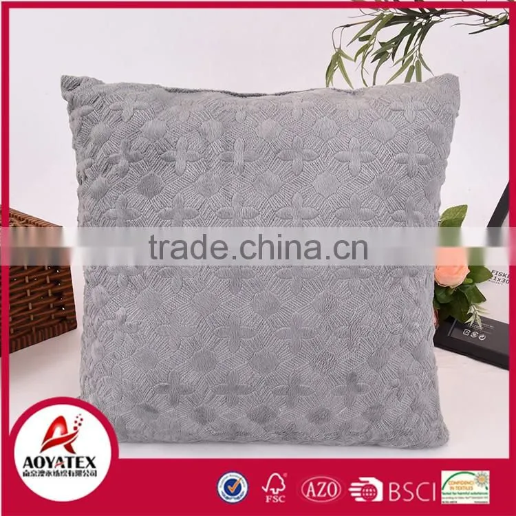Grey color star quilt design decorative pillow, customized design quilt pillow set, solid micromink pillow for sofa