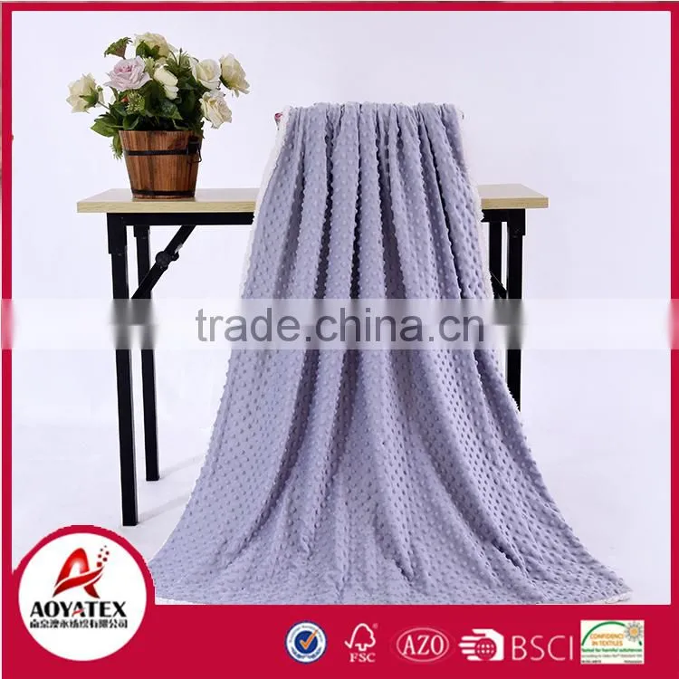 100 polyester fleece solid micromink blanket backside sherpa