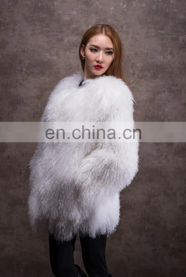 new style mongolian lamb fur coat for women