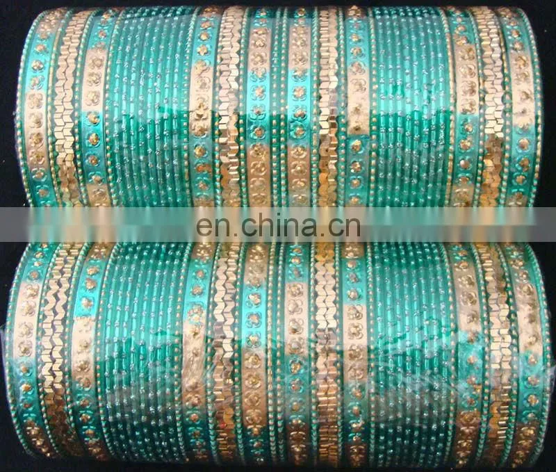 Beautiful White Crystal Studded Glass bangles