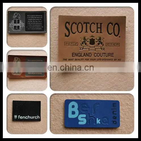 custom leather label, jeans label, PU label