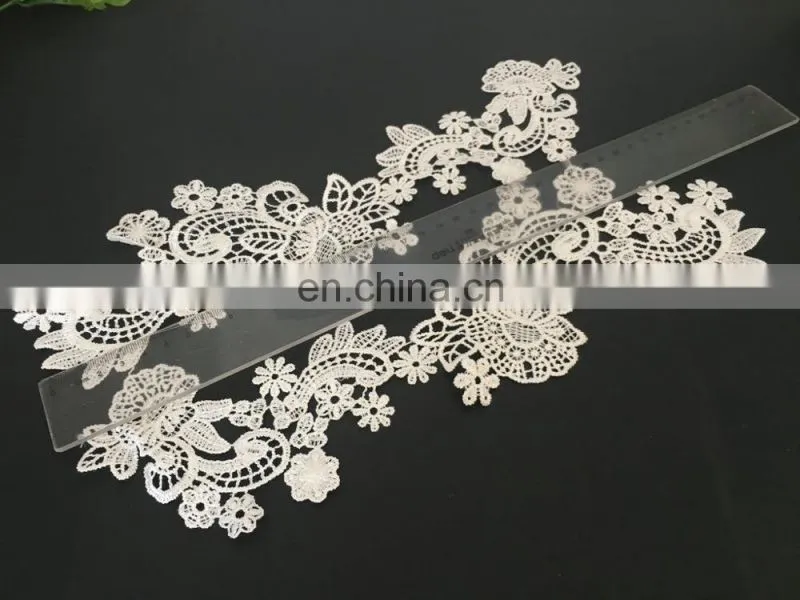2017hot sale fashion flower lace applique for wedding dress