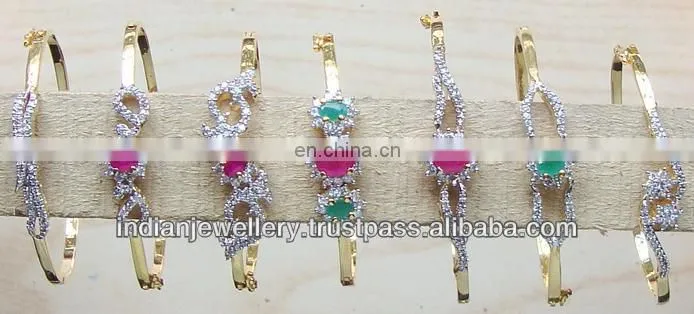 cz bangle bracelets manufacturer exporter, CZ bracelets bangle supplier,Indian fashion Cz bracelet banglemanufacturer