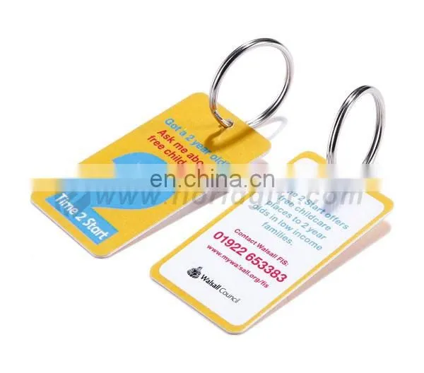 Customized printed blank pvc hangtag plastic luggage tag with loop