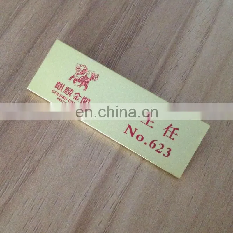 laser logo metal lapel pin name tag with safety pin