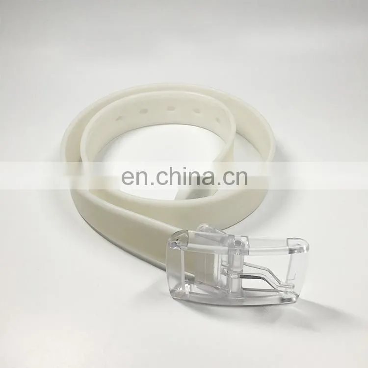 2018 Hot sales customized CMYK logo belt silicone buckle running belt