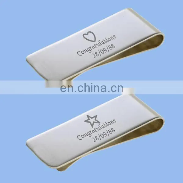 stainless steel money clip with card holder