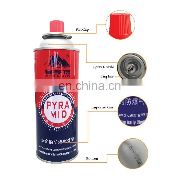 Empty butane gas canister and empty aerosol container 220g