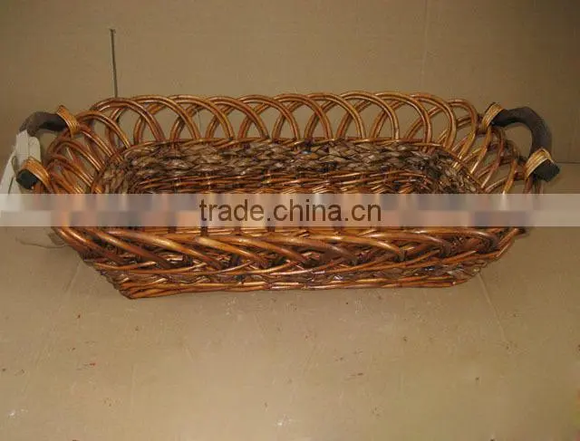 Rectangular Wicker Basket Tray